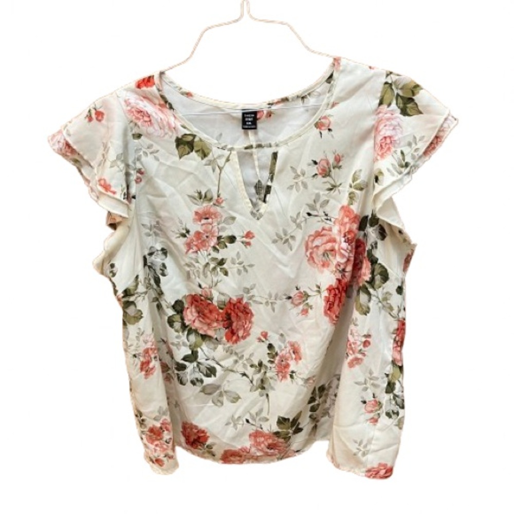 Floral Ruffle Sleeve Blouse